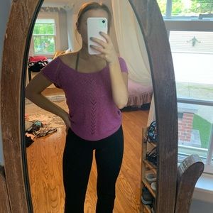 Rubbish purple short sleeve sweater